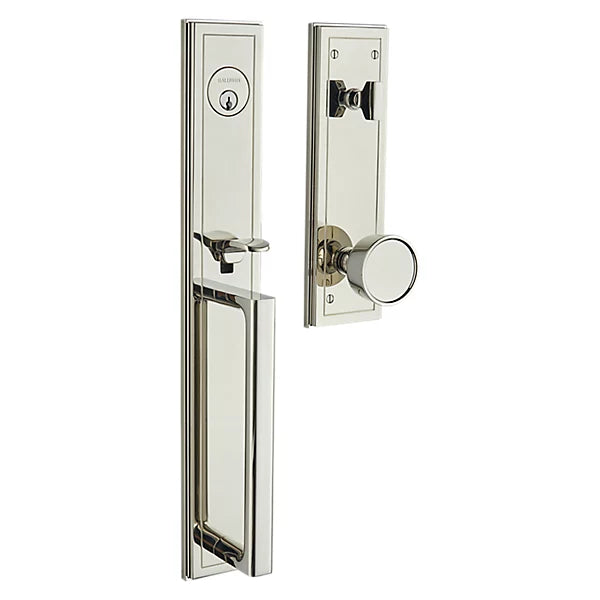 Baldwin - Estate Collection - Tubular Entry Handlesets - Hollywood Hills Full Escutcheon Emergency Egress Handleset w/ K008 Hollywood Hills Knob