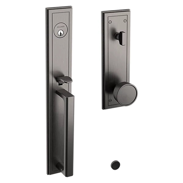 Baldwin - Estate Collection - Tubular Entry Handlesets - Hollywood Hills Full Escutcheon Emergency Egress Handleset w/ K008 Hollywood Hills Knob
