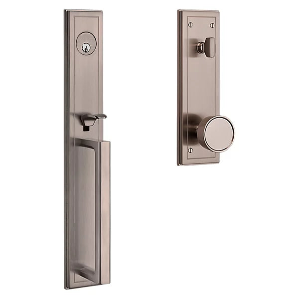 Baldwin - Estate Collection - Tubular Entry Handlesets - Hollywood Hills Full Escutcheon Emergency Egress Handleset w/ K008 Hollywood Hills Knob