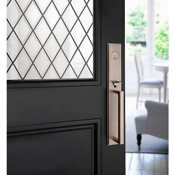 Baldwin - Estate Collection - Tubular Entry Handlesets - Hollywood Hills Full Escutcheon Emergency Egress Handleset w/ K008 Hollywood Hills Knob