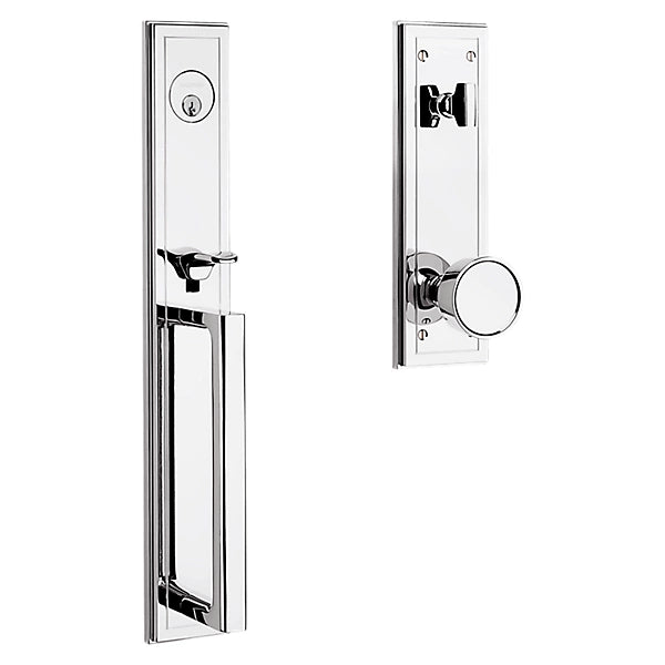 Baldwin - Estate Collection - Tubular Entry Handlesets - Hollywood Hills Full Escutcheon Emergency Egress Handleset w/ K008 Hollywood Hills Knob