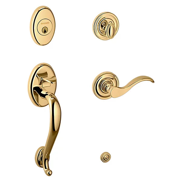 Baldwin - Estate Collection - Tubular Entry Handlesets - Logan Sectional Trim w/ 5455V Wave Lever