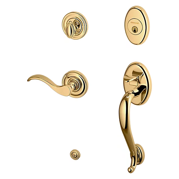 Baldwin - Estate Collection - Tubular Entry Handlesets - Logan Sectional Trim w/ 5455V Wave Lever