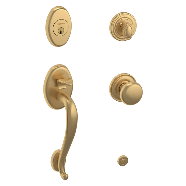 Baldwin - Estate Collection - Tubular Entry Handlesets - Logan Sectional Trim w/ 5015 Classic Knob