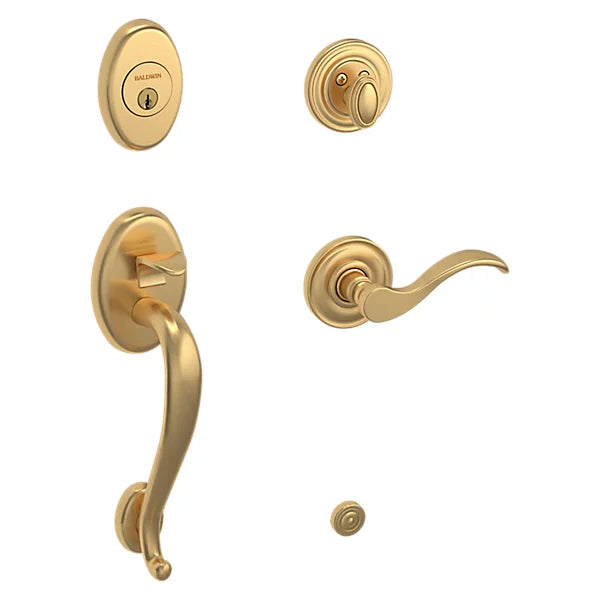 Baldwin - Estate Collection - Tubular Entry Handlesets - Logan Sectional Trim w/ 5455V Wave Lever