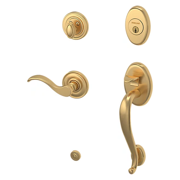 Baldwin - Estate Collection - Tubular Entry Handlesets - Logan Sectional Trim w/ 5455V Wave Lever