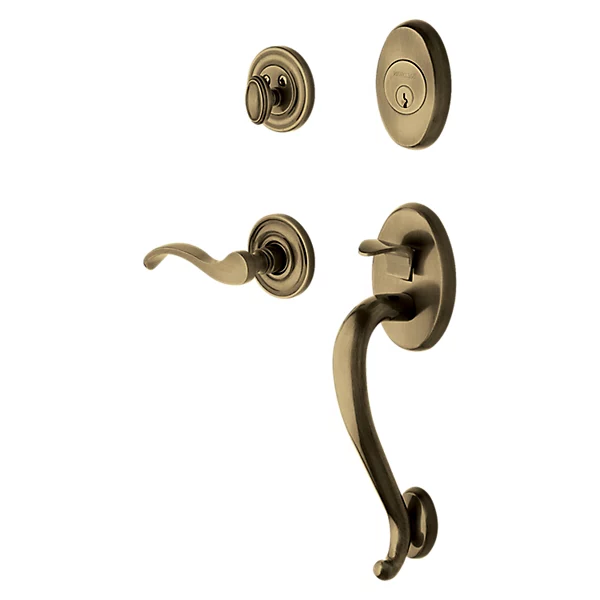 Baldwin - Estate Collection - Tubular Entry Handlesets - Logan Sectional Trim w/ 5455V Wave Lever