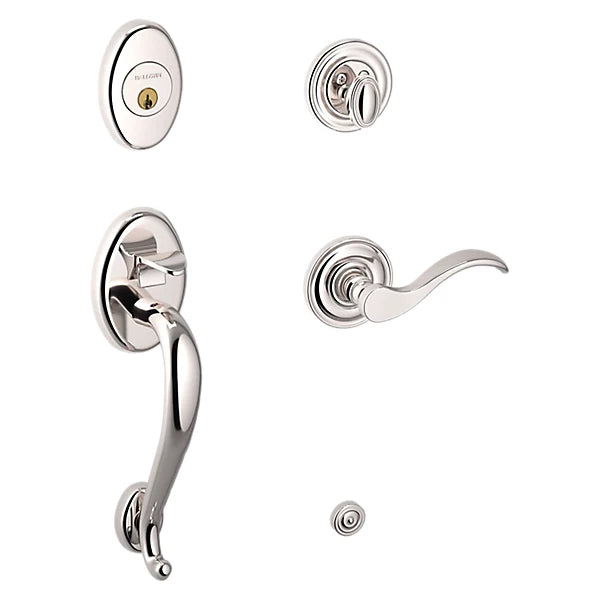 Baldwin - Estate Collection - Tubular Entry Handlesets - Logan Sectional Trim w/ 5455V Wave Lever