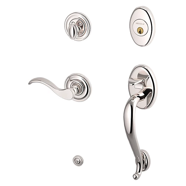 Baldwin - Estate Collection - Tubular Entry Handlesets - Logan Sectional Trim w/ 5455V Wave Lever