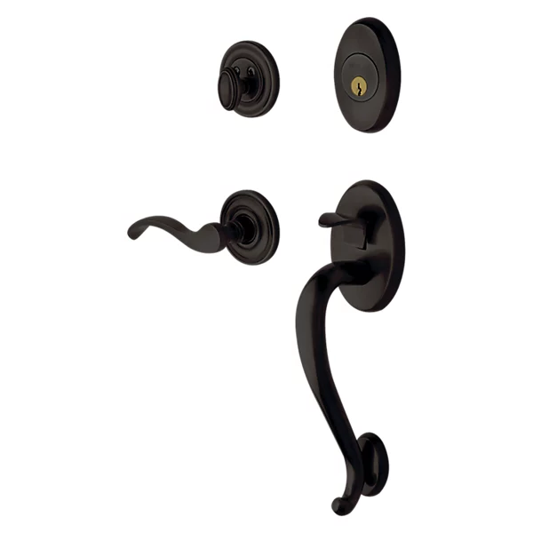 Baldwin - Estate Collection - Tubular Entry Handlesets - Logan Sectional Trim w/ 5455V Wave Lever