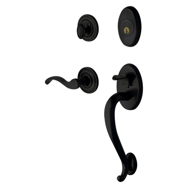 Baldwin - Estate Collection - Tubular Entry Handlesets - Logan Sectional Trim w/ 5455V Wave Lever