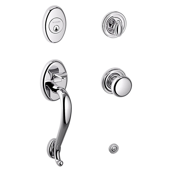 Baldwin - Estate Collection - Tubular Entry Handlesets - Logan Sectional Trim w/ 5015 Classic Knob