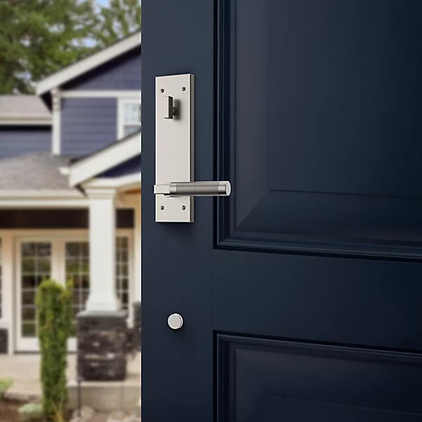 Baldwin - Estate Collection - Tubular Entry Handlesets - Gramercy Knurled Full Escutcheon Emergency Egress Handleset w/ L030 Gramercy Knurled Lever