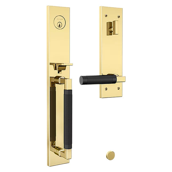 Baldwin - Estate Collection - Tubular Entry Handlesets - Gramercy Knurled Full Escutcheon Emergency Egress Handleset w/ L030 Gramercy Knurled Lever