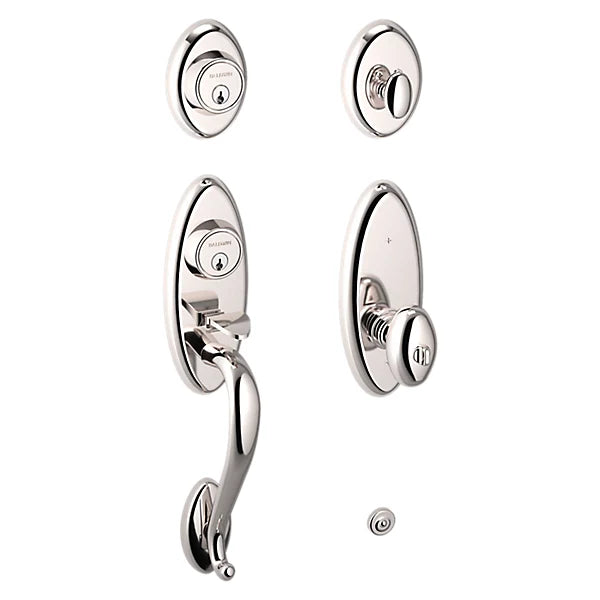Baldwin - Estate Collection - Tubular Entry Handlesets - Landon Two-Point Lock Handleset w/ 5225 Egg Knob