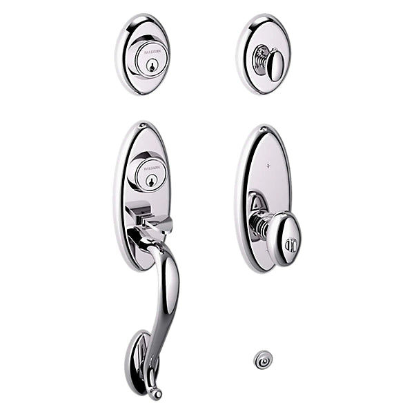 Baldwin - Estate Collection - Tubular Entry Handlesets - Landon Two-Point Lock Handleset w/ 5225 Egg Knob