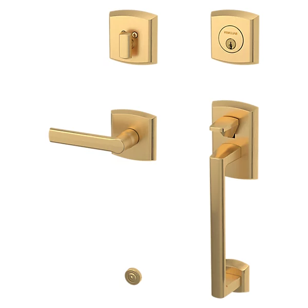 Baldwin - Estate Collection - Tubular Entry Handlesets - Soho Sectional Trim w/ 5485V Soho Lever
