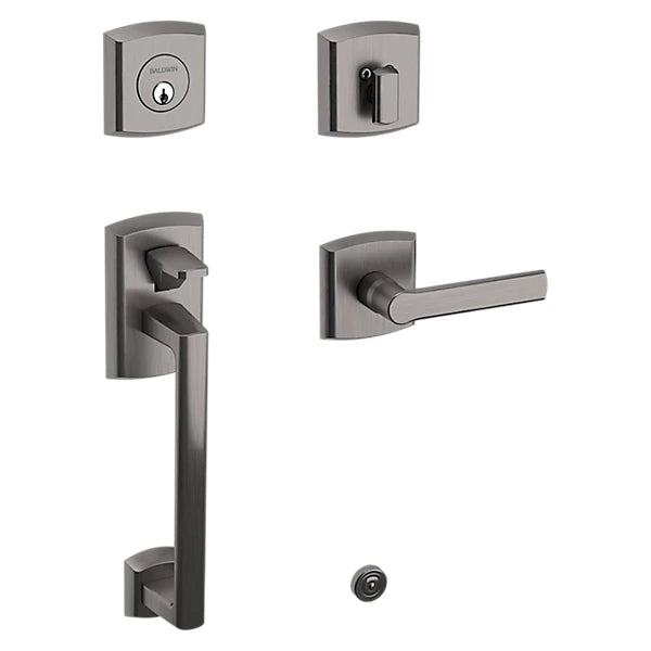 Baldwin - Estate Collection - Tubular Entry Handlesets - Soho Sectional Trim w/ 5485V Soho Lever