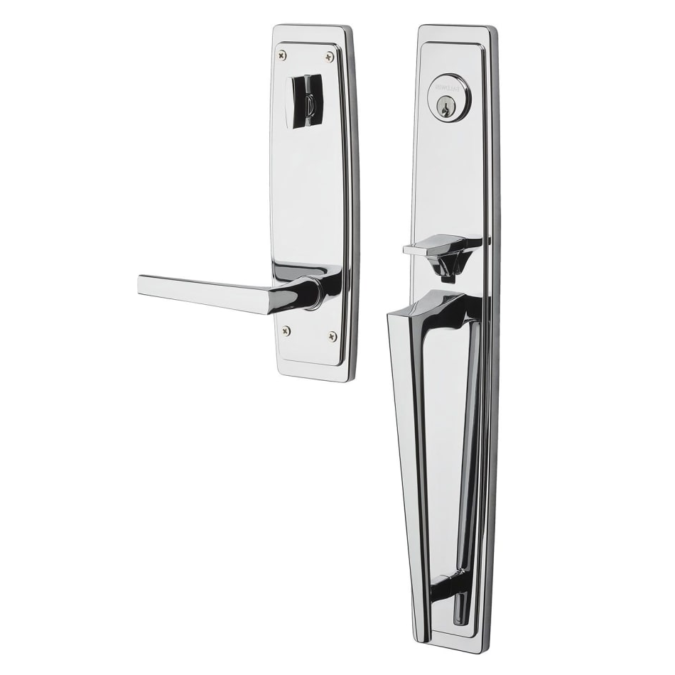 Baldwin - Estate Collection - Tubular Entry Handlesets - Palm Springs Full Escutcheon Emergency Egress Handleset w/ L024 Palm Springs Lever