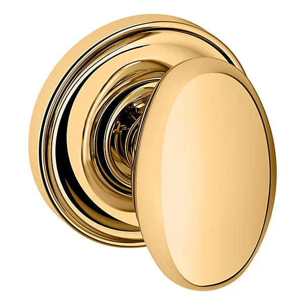 Baldwin - Estate Collection - Knobs & Levers - 5025 Egg Door Knob w/ 5048 Rose (Pre-Configured)