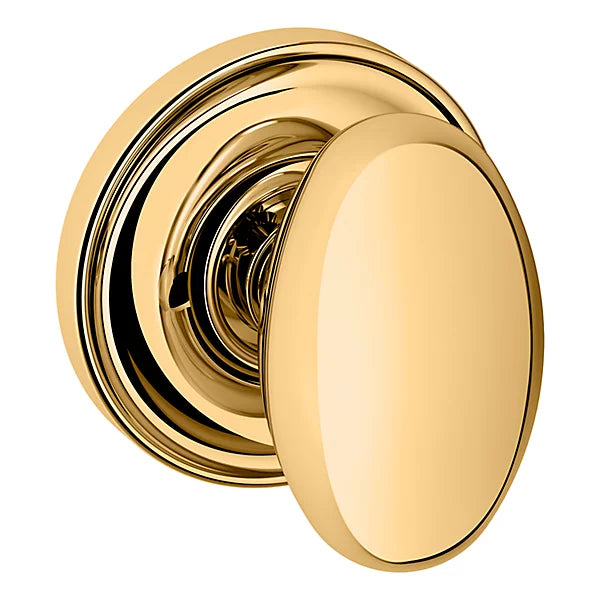 Baldwin - Estate Collection - Knobs & Levers - 5025 Egg Door Knob w/ 5048 Rose (Pre-Configured)