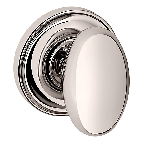 Baldwin - Estate Collection - Knobs & Levers - 5025 Egg Door Knob w/ 5048 Rose (Pre-Configured)