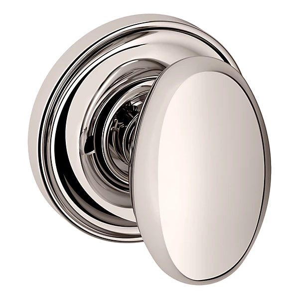 Baldwin - Estate Collection - Knobs & Levers - 5025 Egg Door Knob w/ 5048 Rose (Pre-Configured)