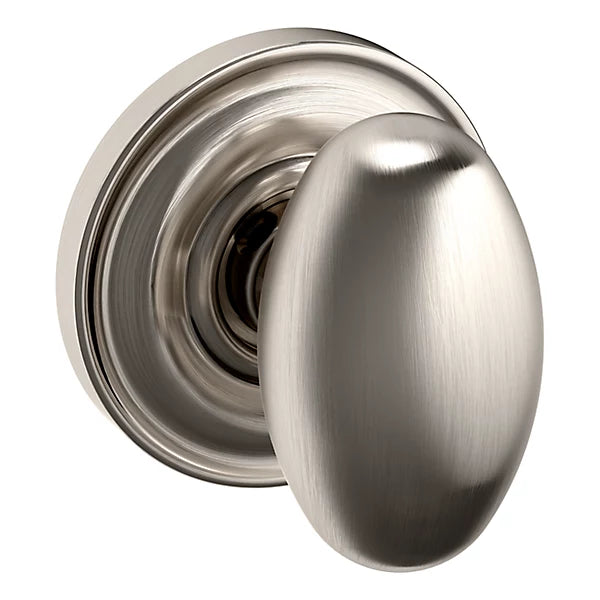 Baldwin - Estate Collection - Knobs & Levers - 5025 Egg Door Knob w/ 5048 Rose (Pre-Configured)