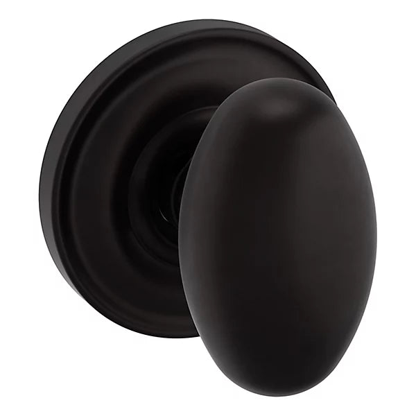 Baldwin - Estate Collection - Knobs & Levers - 5025 Egg Door Knob w/ 5048 Rose (Pre-Configured)