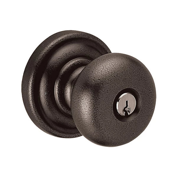 Baldwin - Estate Collection - Keyed Knobs & Levers - 5205 Classic Keyed Door Knob w/ Classic Rose (Pre-Configured)