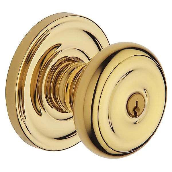 Baldwin - Estate Collection - Keyed Knobs & Levers - 5210 Colonial Keyed Door Knob w/ R030 Rose (Pre-Configured)