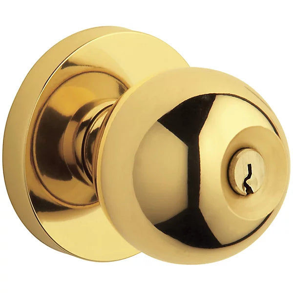 Baldwin - Estate Collection - Keyed Knobs & Levers - 5215 Modern Keyed Door Knob w/ Contemporary Rose (Pre-Configured)