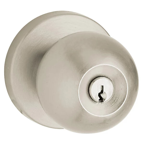 Baldwin - Estate Collection - Keyed Knobs & Levers - 5215 Modern Keyed Door Knob w/ Contemporary Rose (Pre-Configured)