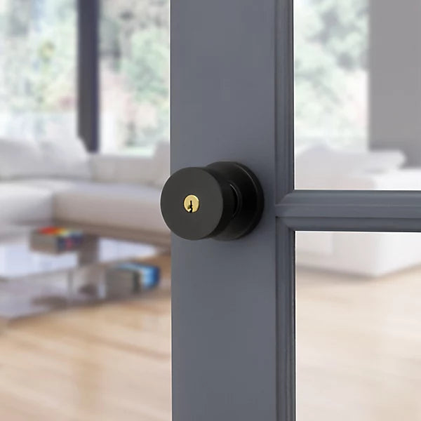 Baldwin - Estate Collection - Keyed Knobs & Levers - 5230 Minneapolis Keyed Door Knob w/ Round Rose (Pre-Configured)