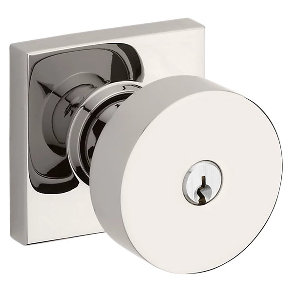 Baldwin - Estate Collection - Keyed Knobs & Levers - 5250 Minneapolis Keyed Door Knob w/ Square Rose (Pre-Configured)