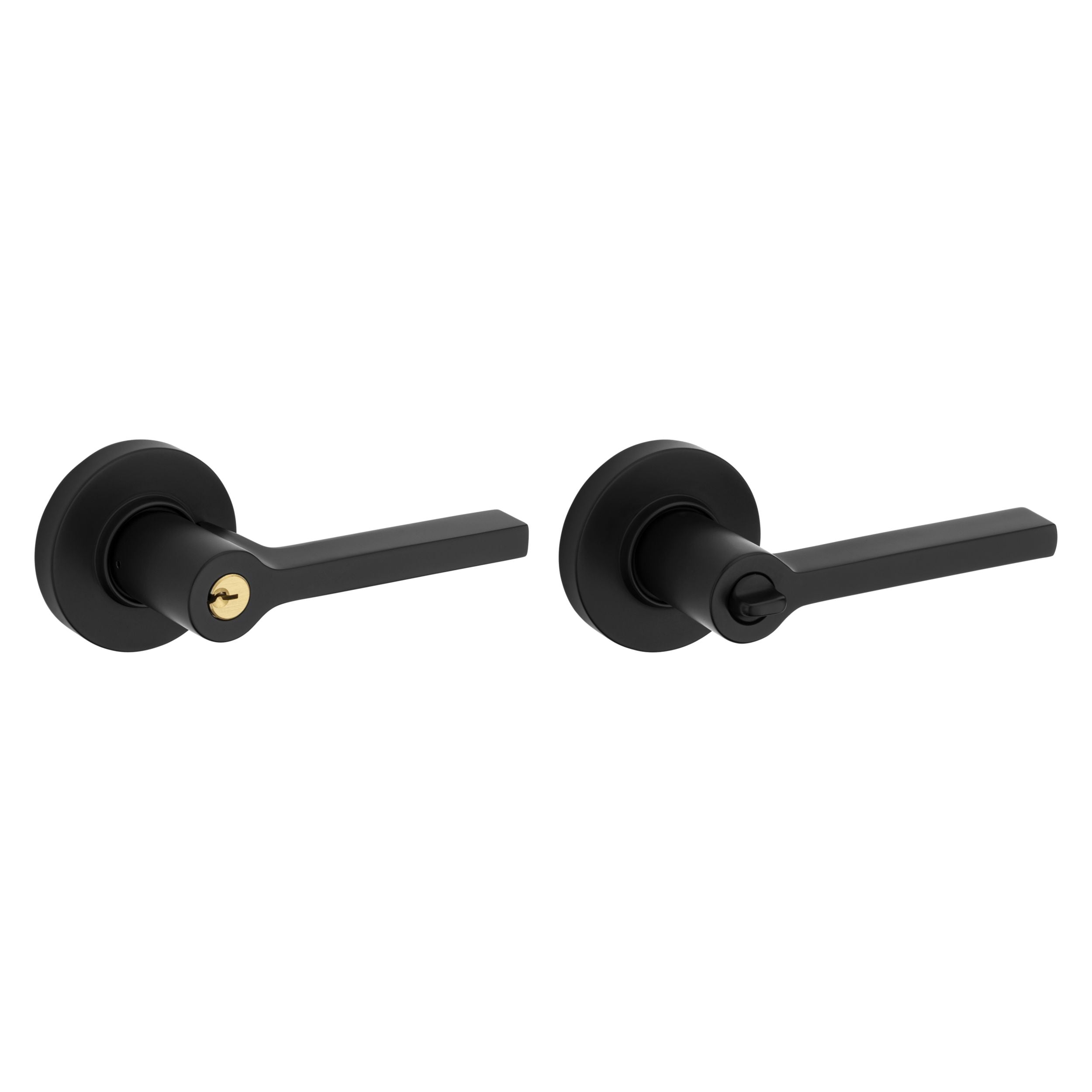 Baldwin - Estate Collection - Keyed Knobs & Levers - 5260 Minneapolis Keyed Door Lever w/ Round Rose (Pre-Configured)