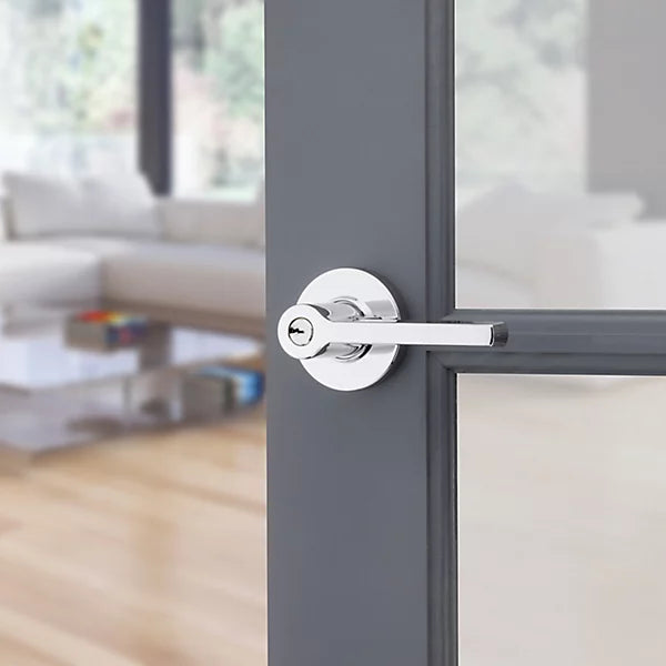 Baldwin - Estate Collection - Keyed Knobs & Levers - 5260 Minneapolis Keyed Door Lever w/ Round Rose (Pre-Configured)