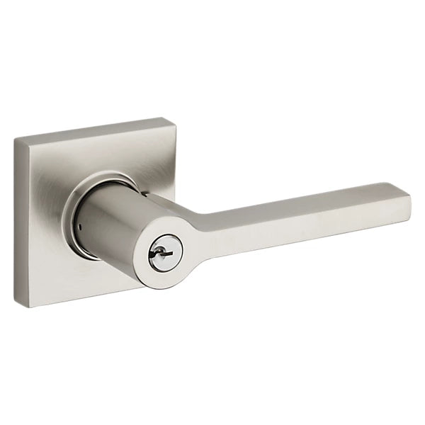 Baldwin - Estate Collection - Keyed Knobs & Levers - 5285 Minneapolis Keyed Door Lever w/ Square Rose (Pre-Configured)