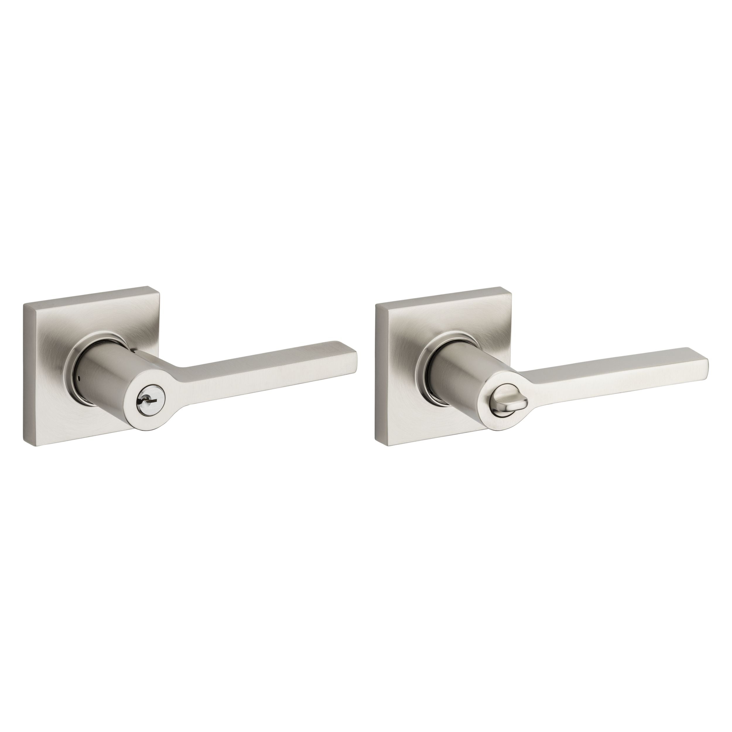 Baldwin - Estate Collection - Keyed Knobs & Levers - 5285 Minneapolis Keyed Door Lever w/ Square Rose (Pre-Configured)