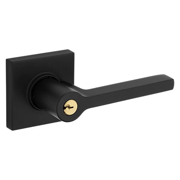Baldwin - Estate Collection - Keyed Knobs & Levers - 5285 Minneapolis Keyed Door Lever w/ Square Rose (Pre-Configured)