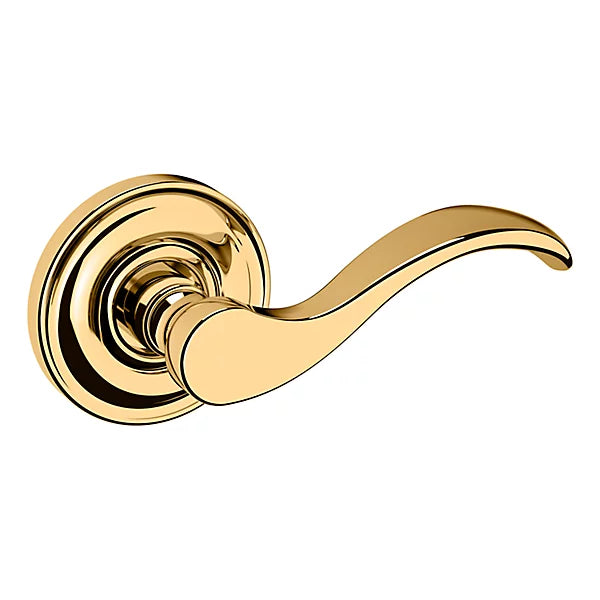 Baldwin - Estate Collection - Knobs & Levers - 5455V Wave Door Lever w/ 5048 Rose (Pre-Configured)