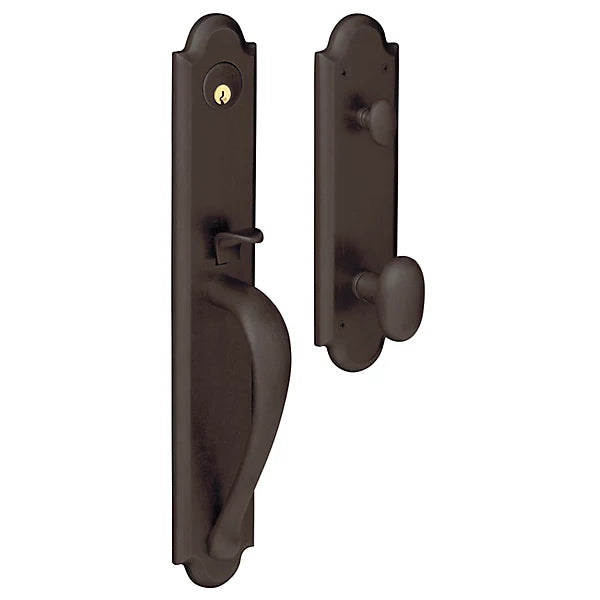 Baldwin - Estate Collection - Tubular Entry Handlesets - Boulder Full Escutcheon Emergency Egress Handleset w/ 5024 Oval Knob