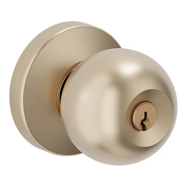 Baldwin - Estate Collection - Keyed Knobs & Levers - 5215 Modern Keyed Door Knob w/ Contemporary Rose (Pre-Configured)