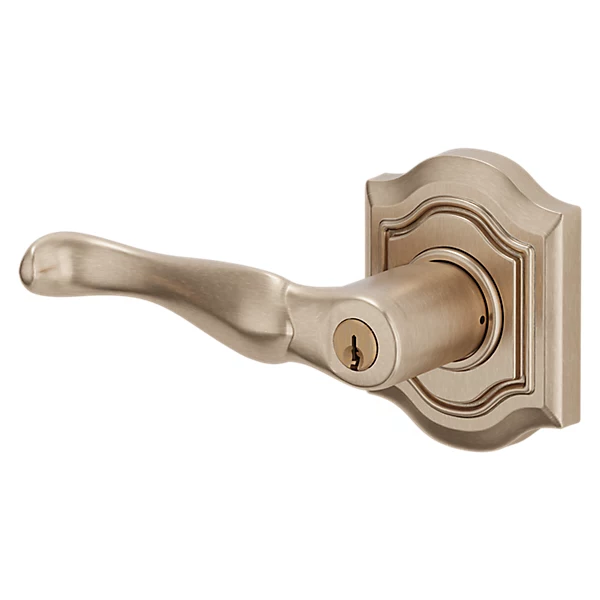 Baldwin - Estate Collection - Keyed Knobs & Levers - 5237 Bethpage Keyed Door Lever w/ Bethpage Rose (Pre-Configured)