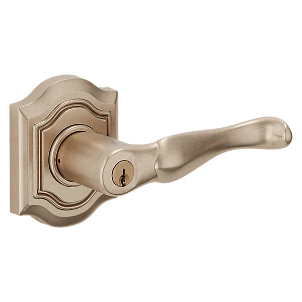 Baldwin - Estate Collection - Keyed Knobs & Levers - 5237 Bethpage Keyed Door Lever w/ Bethpage Rose (Pre-Configured)