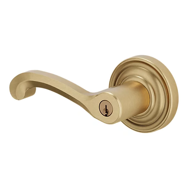 Baldwin - Estate Collection - Keyed Knobs & Levers - 5245 Classic Keyed Door Lever w/ Classic Rose (Pre-Configured)