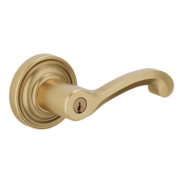 Baldwin - Estate Collection - Keyed Knobs & Levers - 5245 Classic Keyed Door Lever w/ Classic Rose (Pre-Configured)