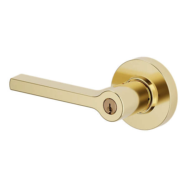 Baldwin - Estate Collection - Keyed Knobs & Levers - 5260 Minneapolis Keyed Door Lever w/ Round Rose (Pre-Configured)