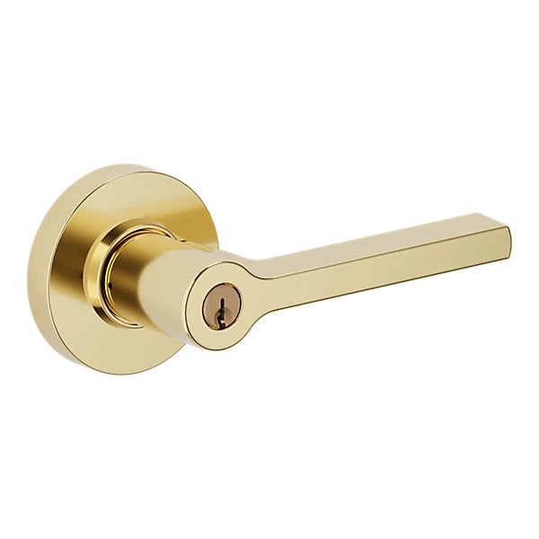 Baldwin - Estate Collection - Keyed Knobs & Levers - 5260 Minneapolis Keyed Door Lever w/ Round Rose (Pre-Configured)
