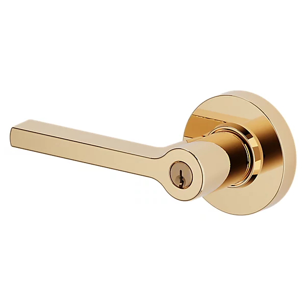 Baldwin - Estate Collection - Keyed Knobs & Levers - 5260 Minneapolis Keyed Door Lever w/ Round Rose (Pre-Configured)